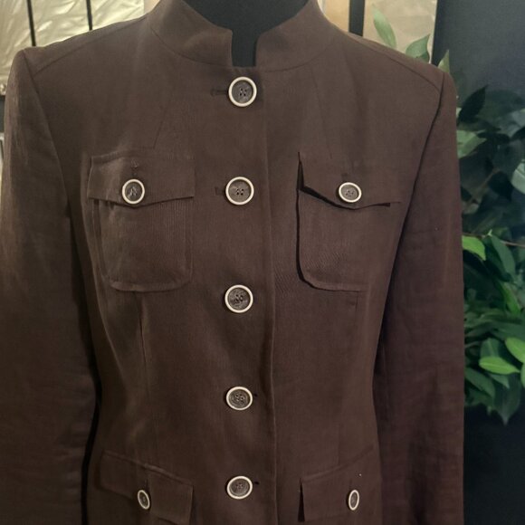 Style & Co. Women's Brown Button Down Jacket - Picture 5 of 6